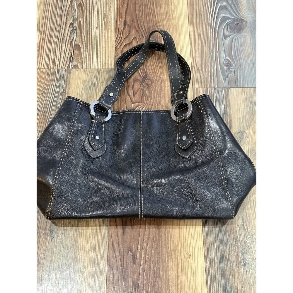 Fossil, Woman's, Bag, Black, Vintage, Leather, Large, Satchel Style, Shoulder
